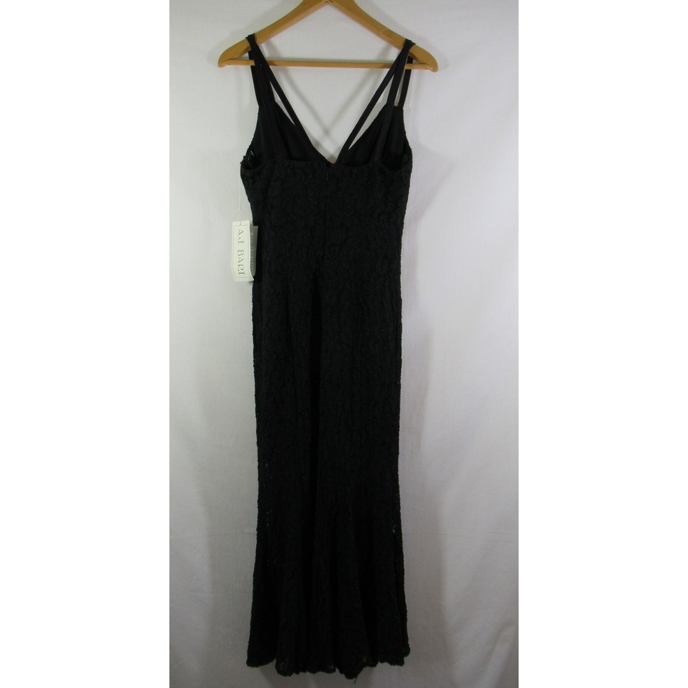 NEW Vintage 90s Black Lace Mermaid Dress A.J. Bari Prom Homecoming Formal - Picture 3 of 9